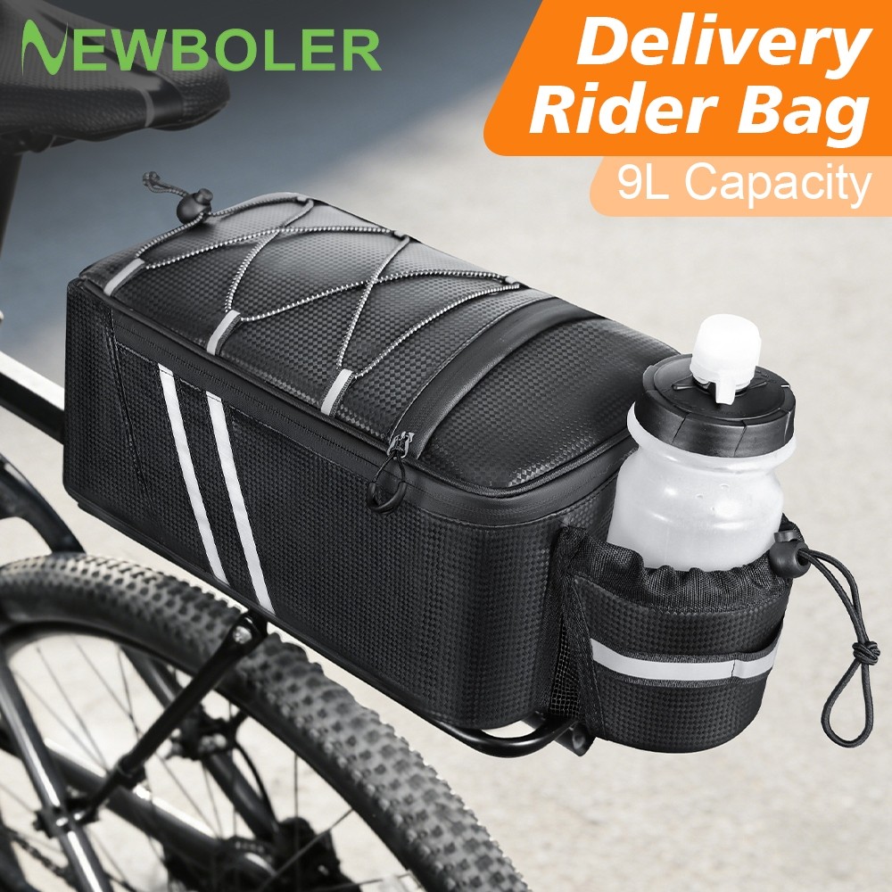 NEWBOLER 9L Bolsa Para Assento Traseiro De Bicicleta Garrafa De Água De Grande Capacidade Porta-Malas De Selim Luzes Tra em Oferta na Shopee