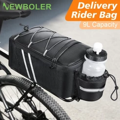 NEWBOLER 9L Bolsa Para Assento Traseiro De Bicicleta Garrafa De Água De Grande Capacidade Porta-Malas De Selim Luzes Tra