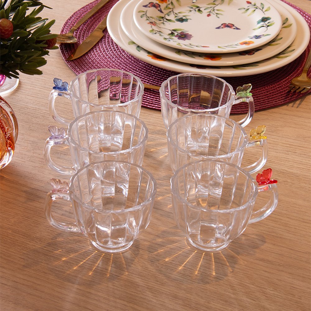 Xícara de Cristal 80ml Cores Sortidas Borboleta Linha Fairy Butterfly - Lyor em Oferta na Shopee