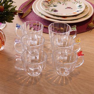 Xícara de Cristal 80ml Cores Sortidas Borboleta Linha Fairy Butterfly - Lyor em Oferta na Shopee