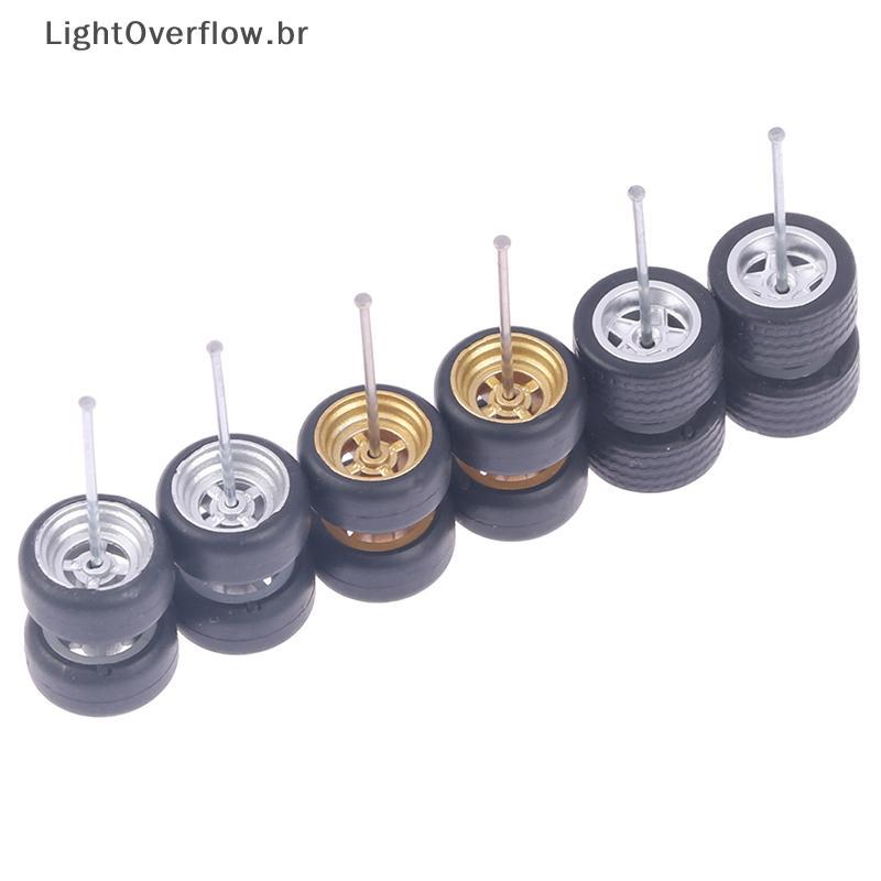 LOF 1/64 Rodas Para Hotwheels Com Modelo De Pneu De Borracha Carro Peças Modificadas Brinquedos Reequipamento De Energia