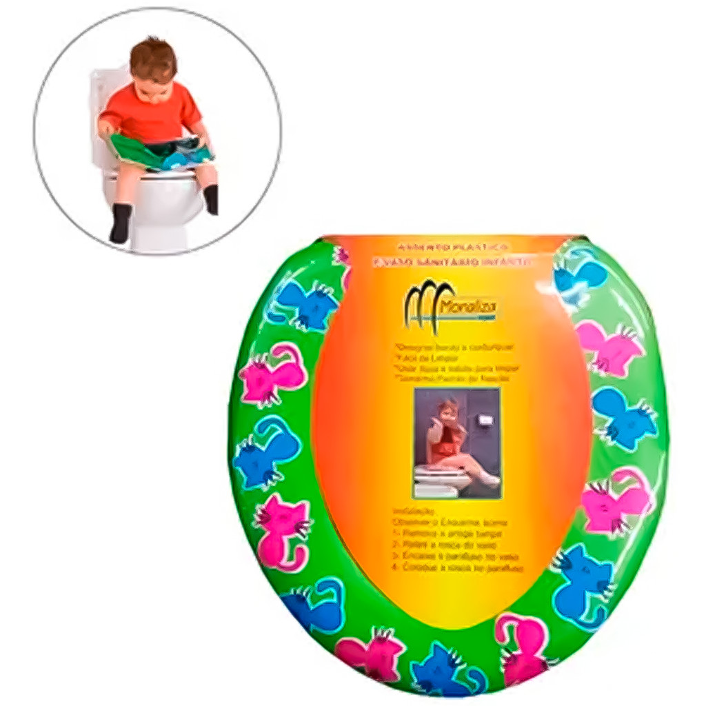 Assento Redutor Infantil Almofadado PVC para Vaso Sanitário Criança Unissex Várias Cores SORTIDOS em Oferta na Shopee