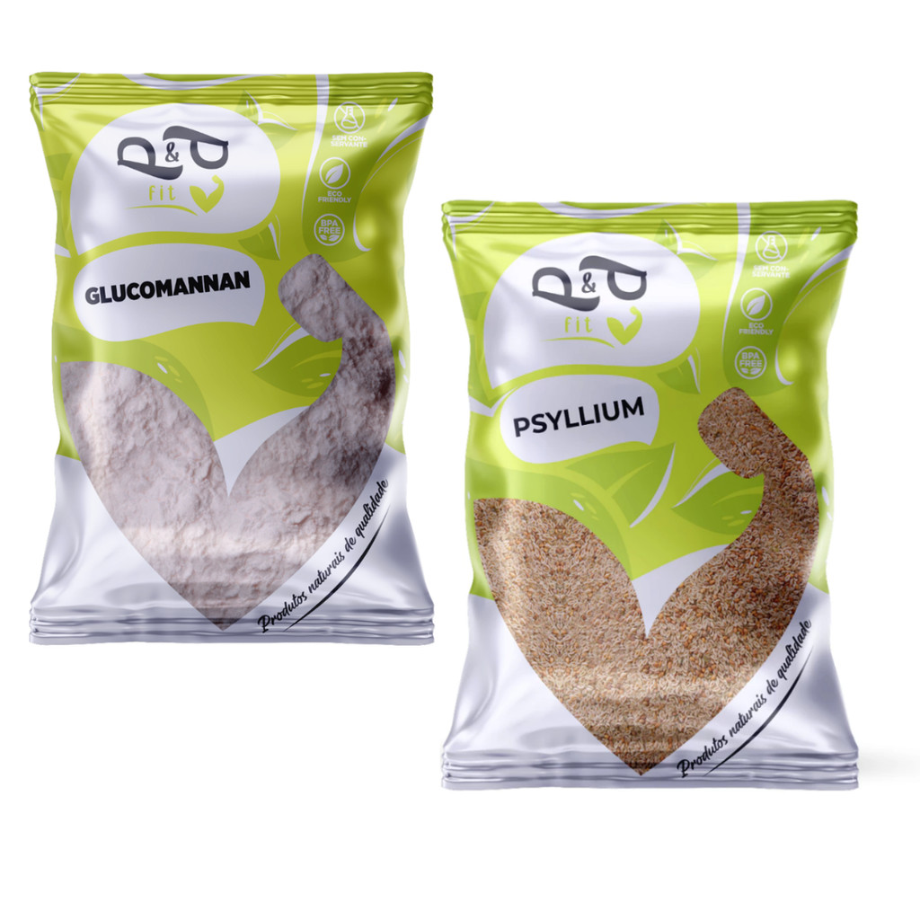 Glucomannan + Psyllium 100% Natural | Fibras - P&P FIT em Oferta na Shopee