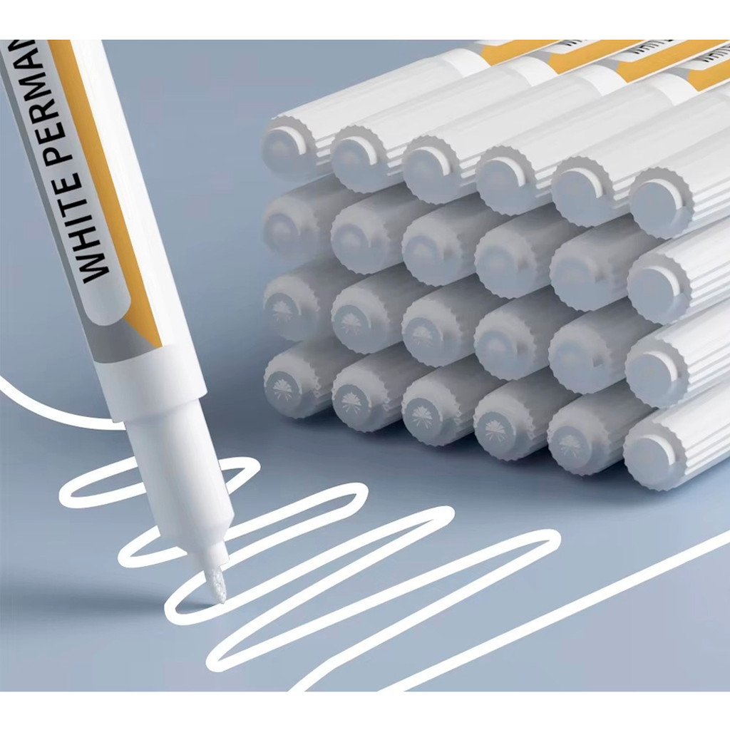 Caneta Marcador Permanente Branca 1.0mm Desenho Branca em Oferta na Shopee