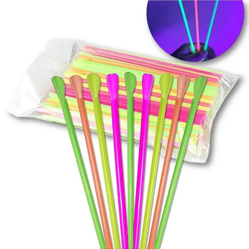 Mexedor para Drinks com Pazinha Neon – Canudo Colorido (50 Unidades) em Oferta na Shopee