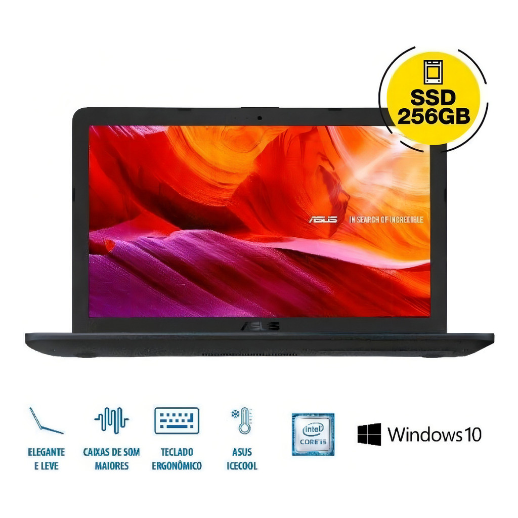 Notebook Asus Intel Core i5-8250U 4 GB de RAM 256 GB Sólido | Novo | Lacrado