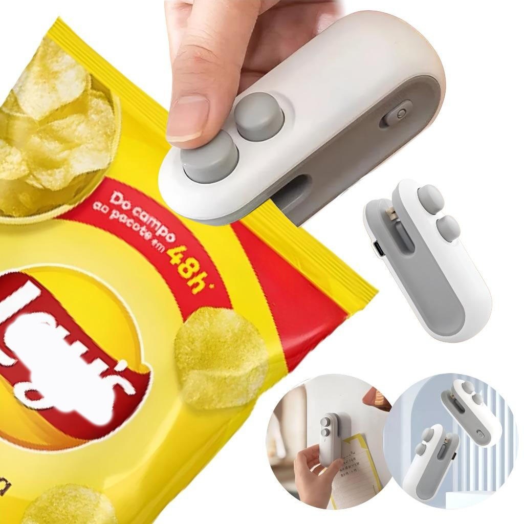 Mini máquina seladora de plástico recarregável para selagem de pilha de embalagens em Oferta na Shopee