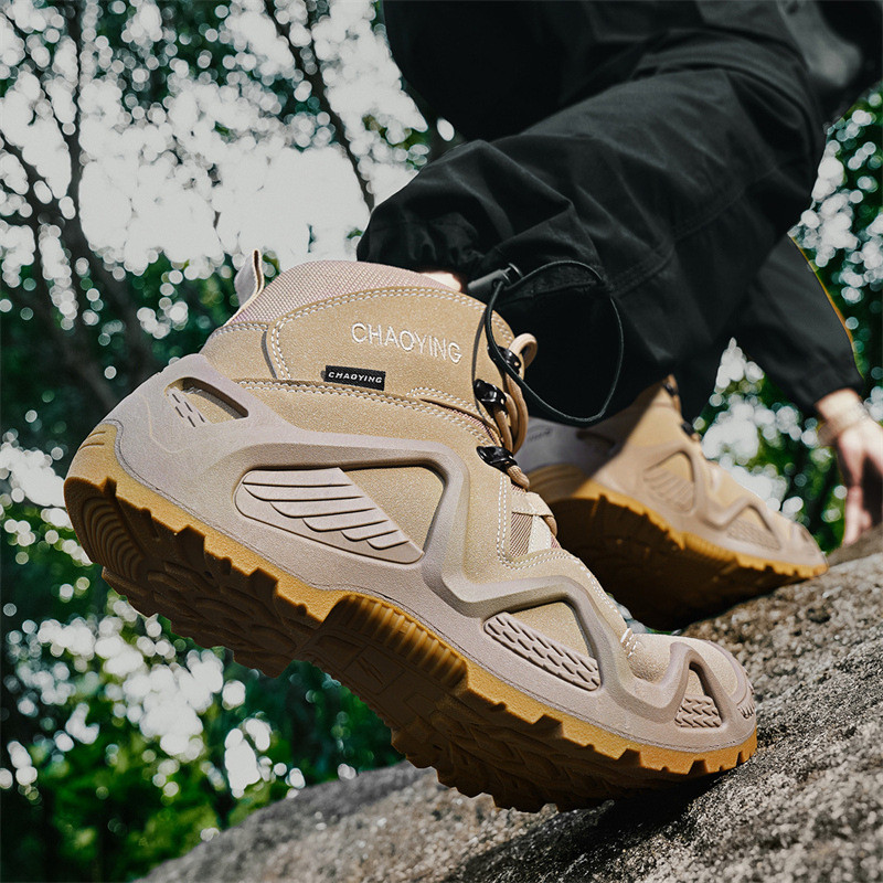 Sapatos táticos de cano alto, resistentes ao desgaste, botas de deserto ao ar livre, novo estilo, botas de combate, bota