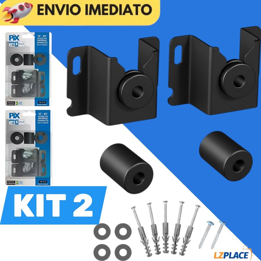 KIT Para Suporte TV Universal Fixo LED LCD Plasma 10 a 85'' Parede - Monitor - Painel em Oferta na Shopee