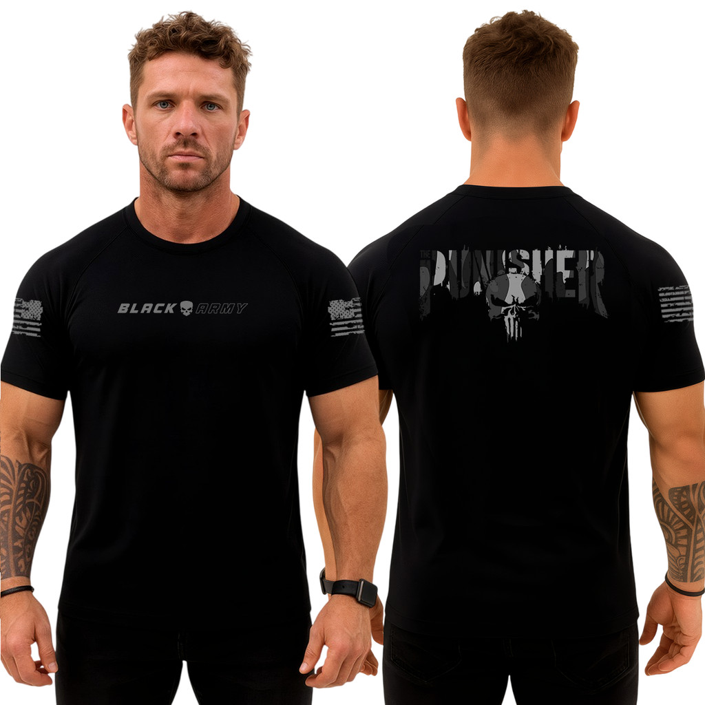 Camiseta Justiceiro Masculina Caveira Punisher Dark Black Army em Oferta na Shopee