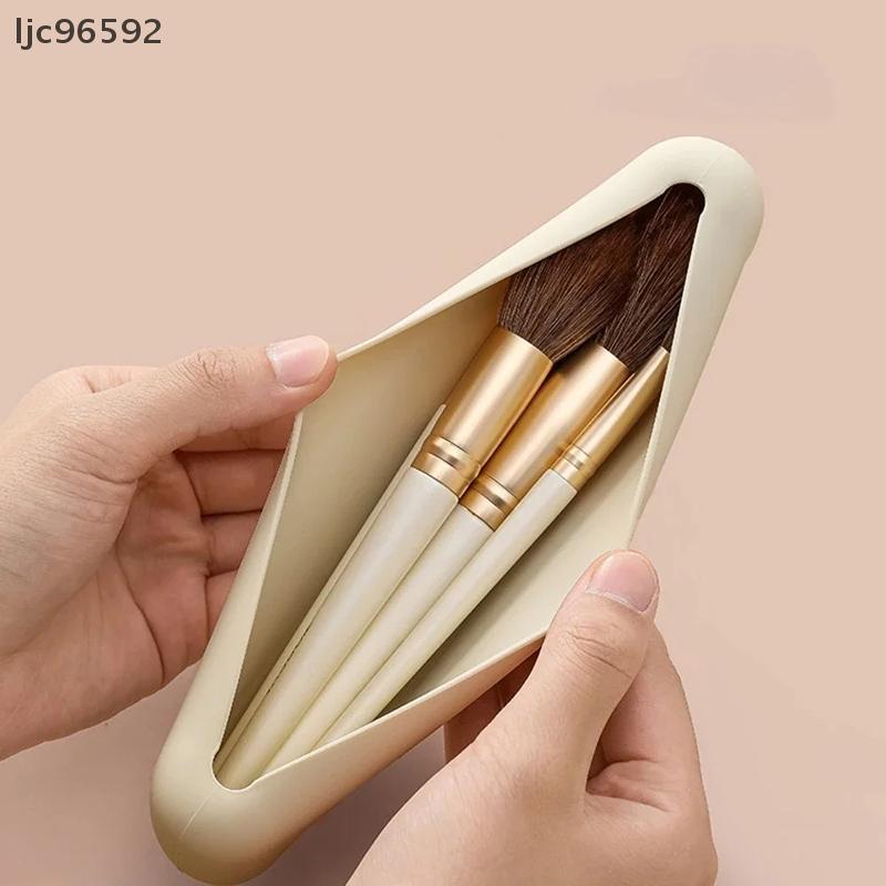 [ljc] Porta Pincéis De Maquiagem Para Viagem Bolsa De Cosméticos De Silicone Estojo De Esponja Ferramentas Portáteis À P