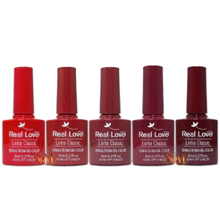 Kit Esmalte Em Gel Tons Vermelho (3 OU 5 UNIDADES) Linha Classic - 8ml - Real Love