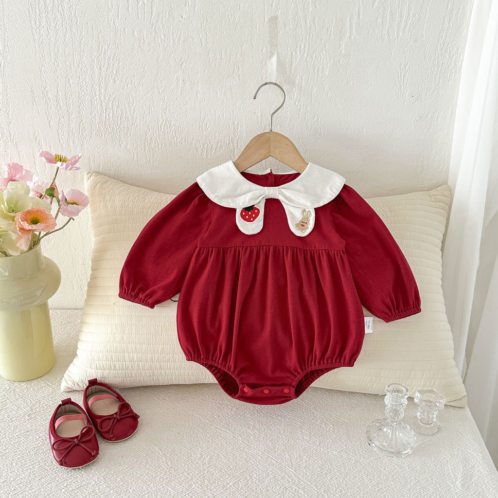 Roupas de bebê roupas de primavera bebê recém-nascido menina mês cheio cem dias de idade um ano de idade macacão roupas 