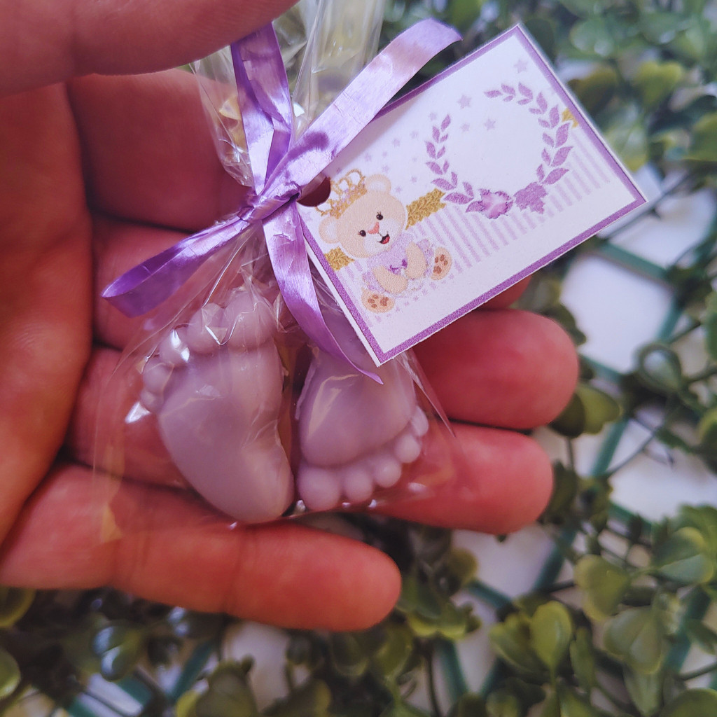 10 Mini Pezinhos Perfumados - Chá de Bebê Safari 5 pares lembrancinhas