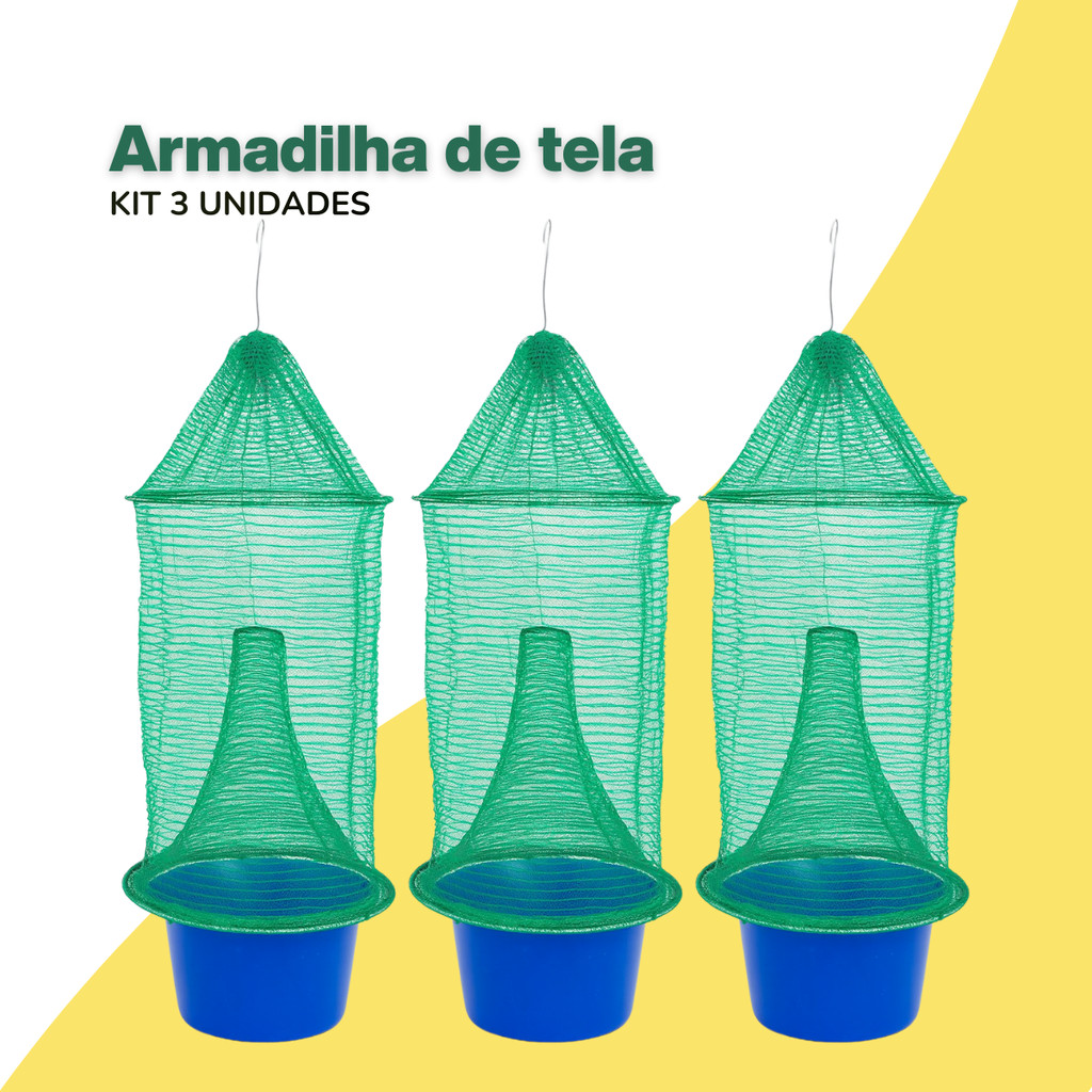 Kit 3 Armadilhas Pega Mosca de Tela Captura de Mosca Anti moscas Papa Mosca Não Tóxica em Oferta na Shopee