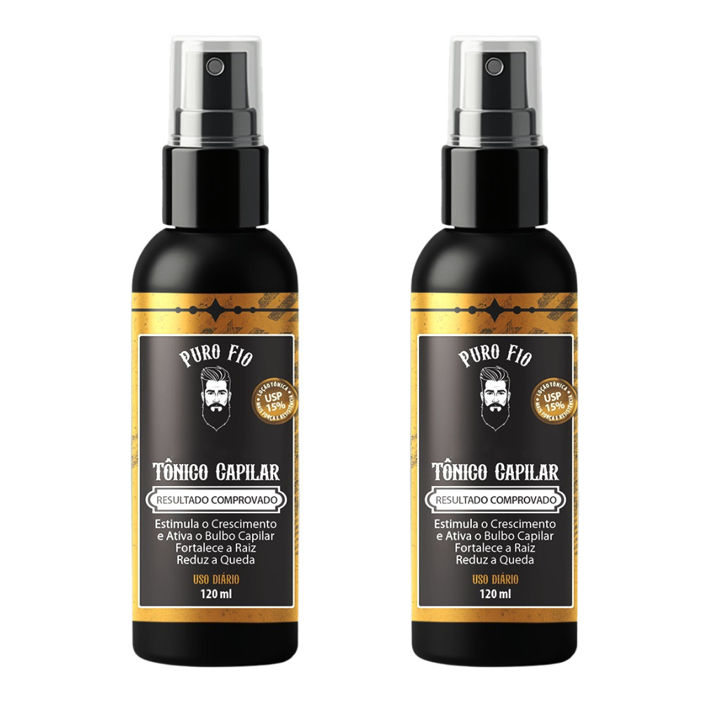 Kit 2x Tônico Capilar Antiqueda 120ml Serum de Crescimento Puro Fio - Cabelo Barba Sobrancelha em Oferta na Shopee