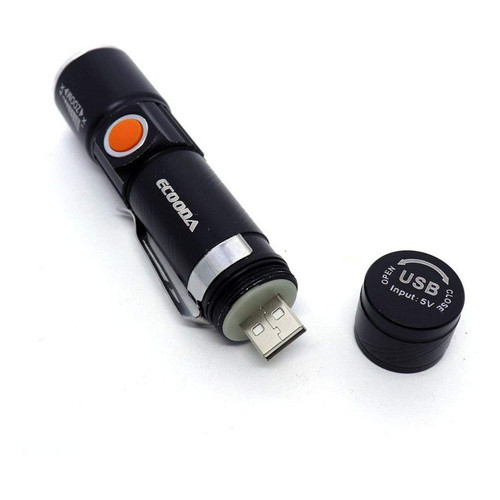 Mini Lanterna LED Recarregável USB Ecooda EC6092 Compacta