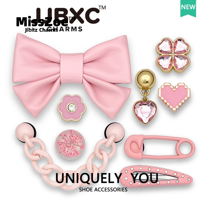 metal JJBXC Sacos Charme Buraco Acessórios Rosa Diamante Trevo Quatro Folhas