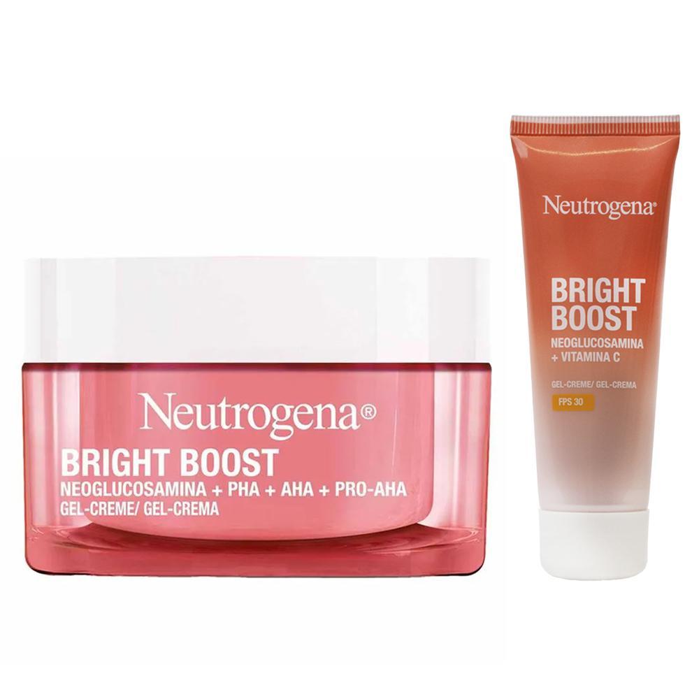 Kit Neutrogena Bright Boost Gel Creme Facial Antissinais 50ml + Gel Creme Fps30 40g