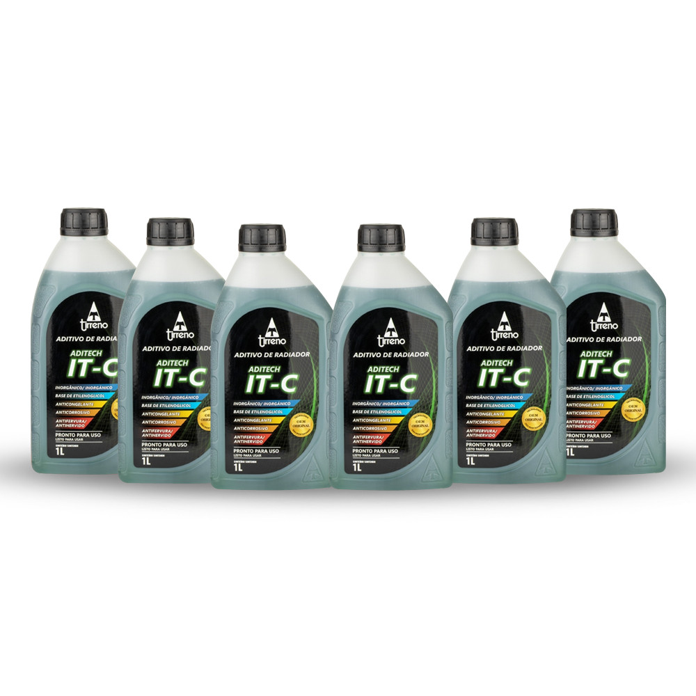 KIT 7 ADITIVO RADIADOR PRONTO USO INORGANICO VERDE 1L TIRRENO em Oferta na Shopee