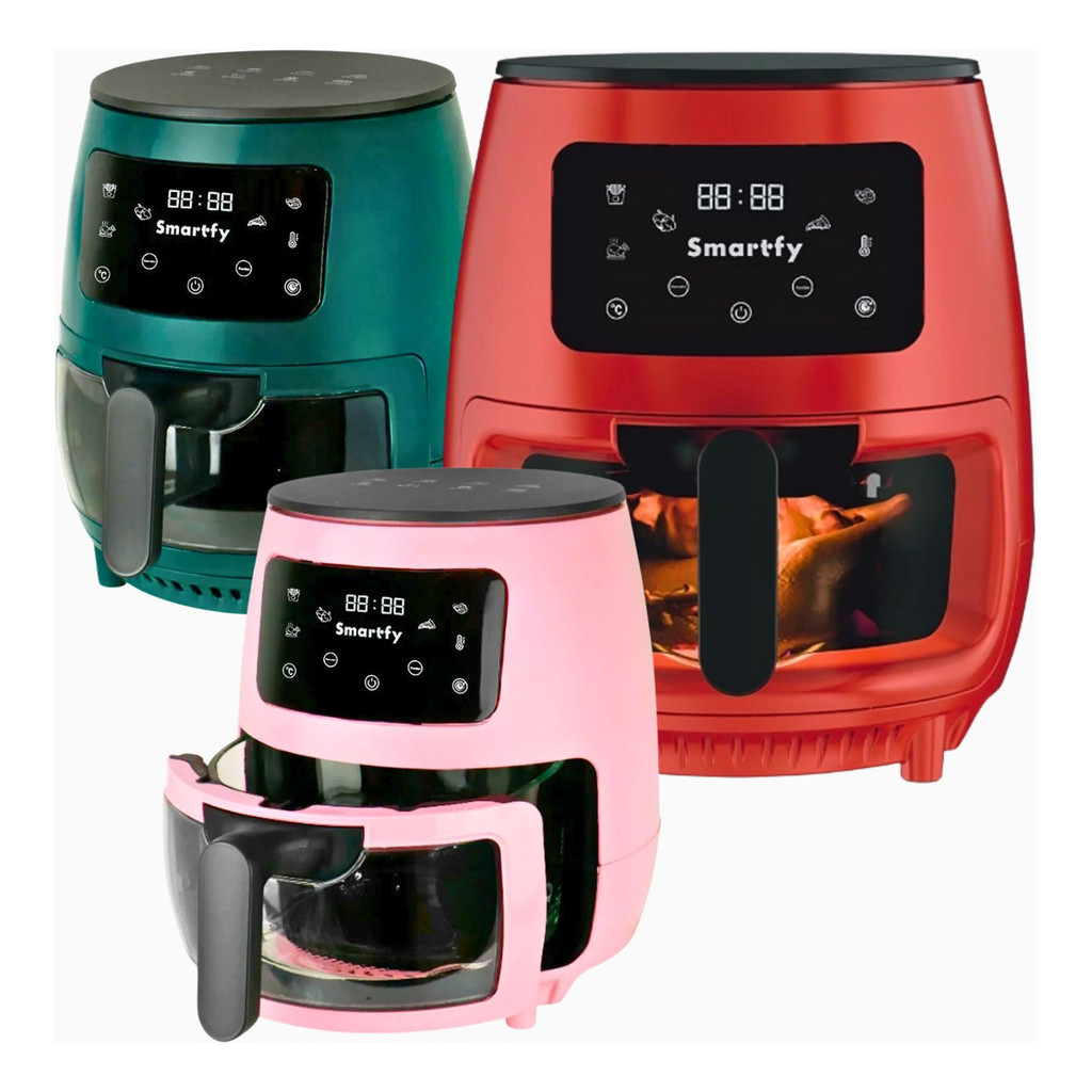 Fritadeira Elétrica Air Fryer Smartfy Visor Transparente