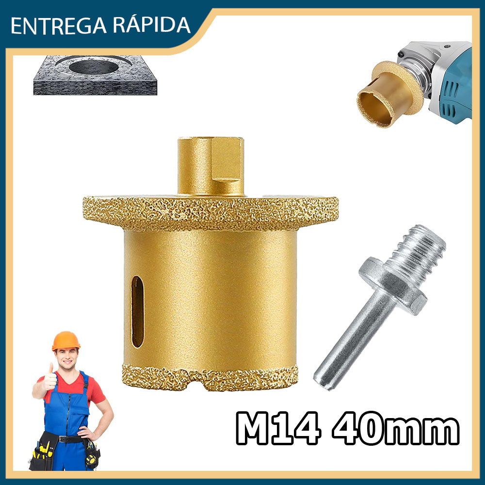 Fresa para encaixe de pia perfuração de tubo de drenagem broca M14 40 mm com biela M14