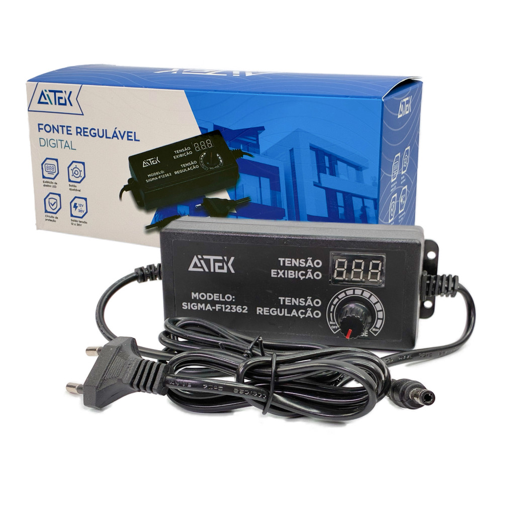 Fonte Universal Regulavel 12v a 36v (14v 15v 21v 24v)  2A P4