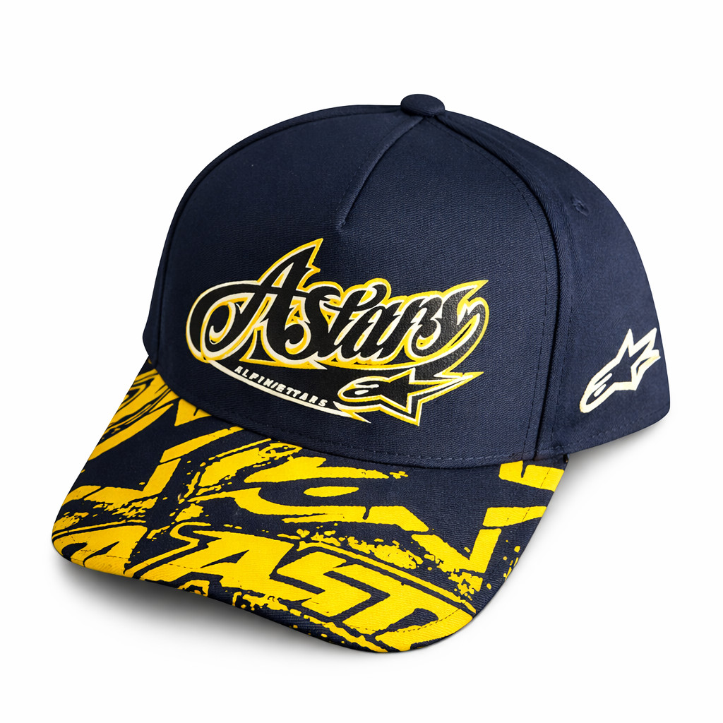Boné Alpinestars Off Road Preto e Amarelo Trilha Velcro Moto