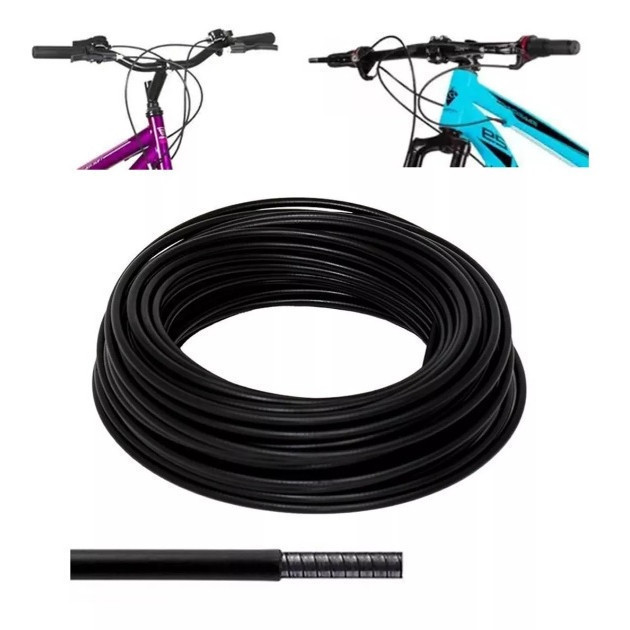 CONDUITE DE FREIO E CÂMBIO ESPIRAL COM TEFLON ROLO 20MTS PRETO BICICLETA BIKE em Oferta na Shopee