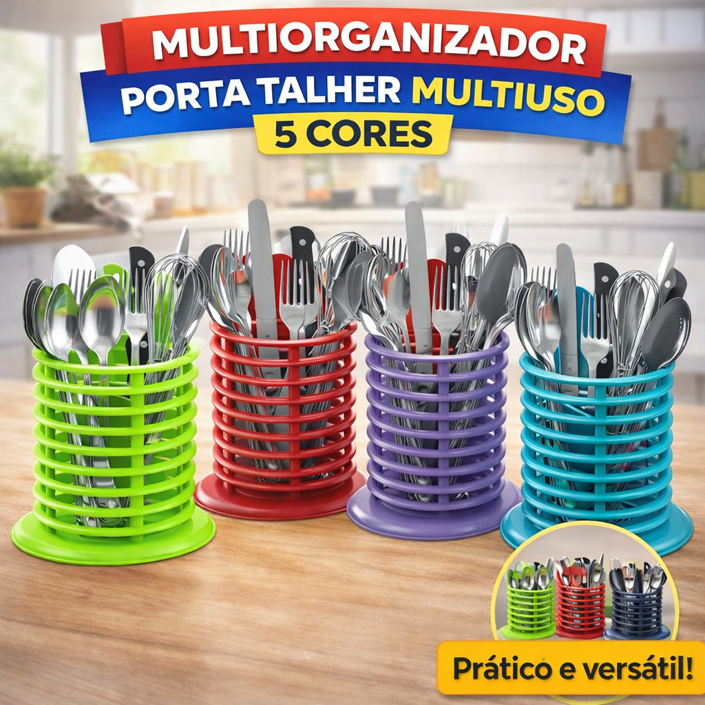 Porta Talheres 3 Cores Separador De Facas e Garfos Resistente Multifuncional Excelente Coloridos