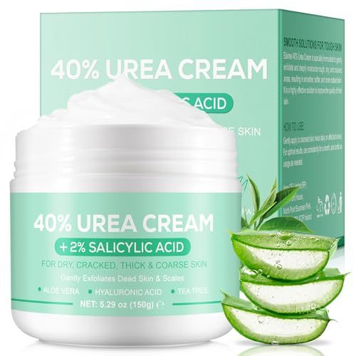 Creme De Ureia 40 Por Cento Para Pés-40 % Mais 2 Ácido Salicílico Com Hialurônico , Tea Tree , Aloe Vera Calcanhares Sec