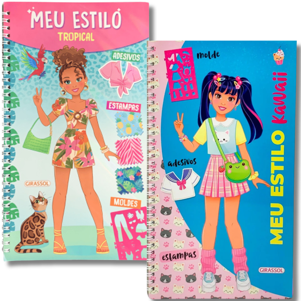 Kit 2 Livros | Meu Estilo Tropical + Meu Estilo Kawaii | Moldes e Estampas para Criar Looks Incríveis