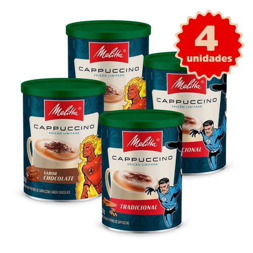 Kit 4 Cappuccinos Melitta® - 2 Tradicional e 2 Chocolate