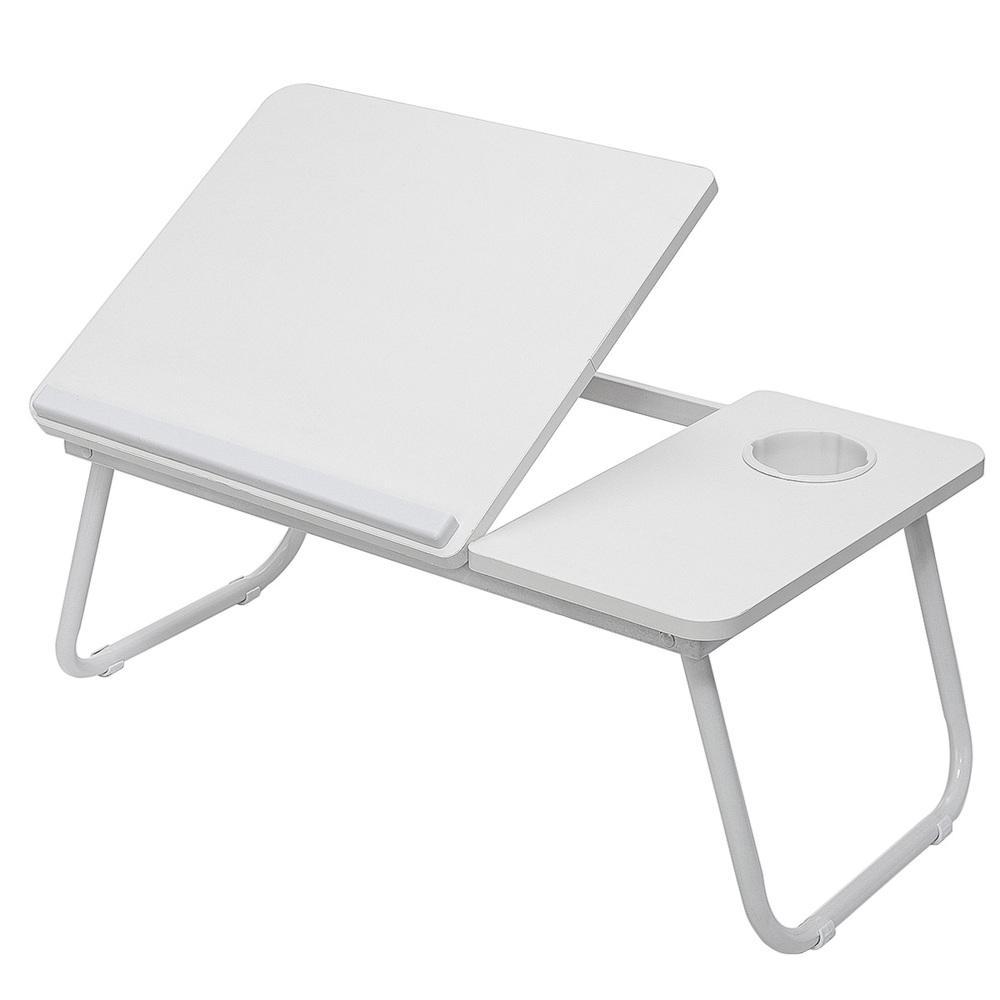 Suporte para Notebook Dobrável MDF – Mesa Ajustável Multifuncional Cama, Sofá Home Office Cor Branca
