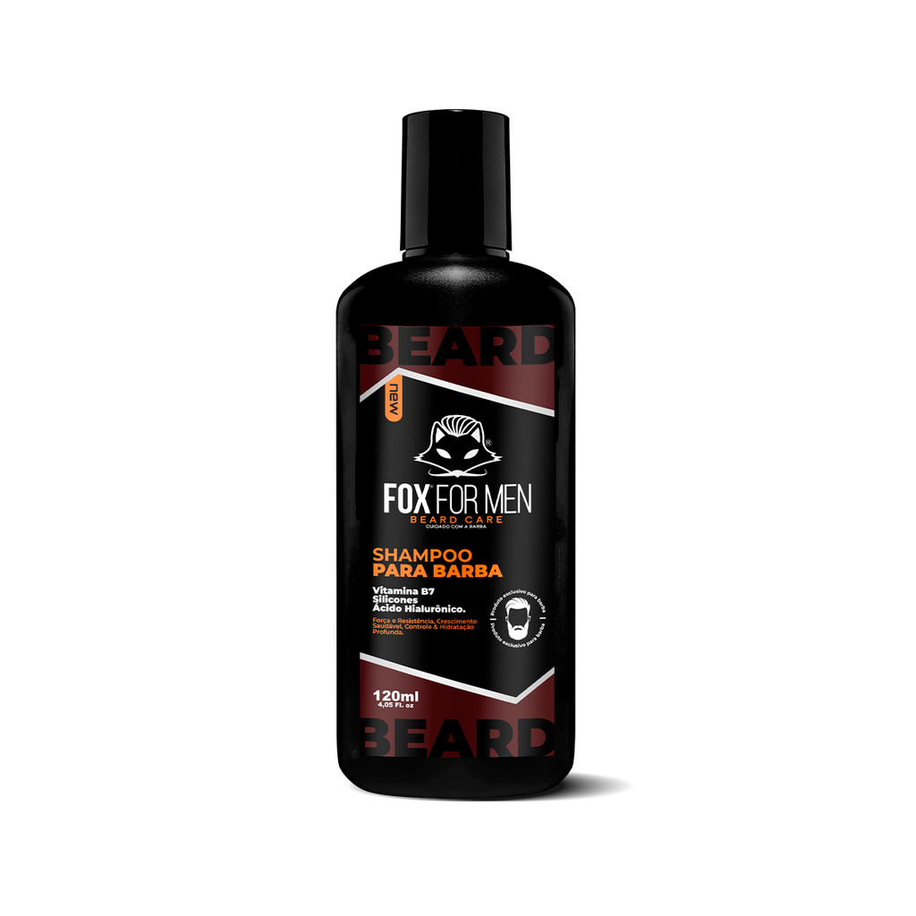 Shampoo Para Barba 120ml Fox For Men - Vitamina B7 Crescimento Hidratação Profunda Shampoo Para Barba 120ml Fox For Men - Vitamina B7 Crescimento Hidratação Profunda