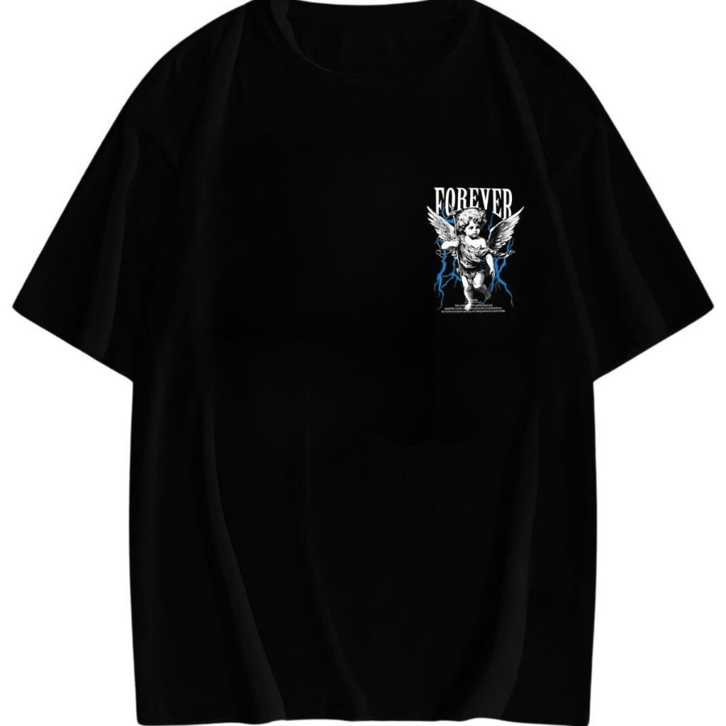 [Camiseta Premium em Algodão Puro]CC Camiseta Oversized Streetwear Anjos Blessed Branca Brk 100% Algodão Premium Unisex
