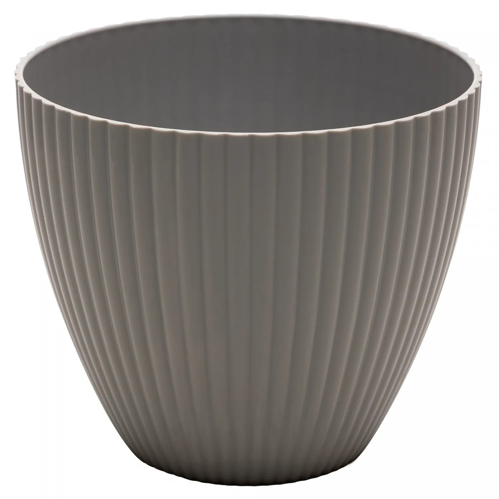 Vaso Cachepot Névoa 17,5cm x17,5cm x15cm Cinza Plástico Lyor