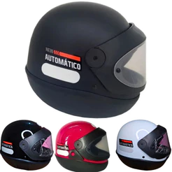 Capacete Ebf Solid Automático Moto Preto Fosco Fechado Branco