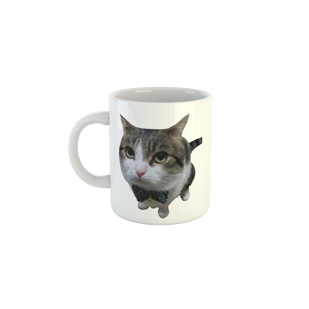 Caneca Figurinha Fofa Gatinho com cara Suspeita