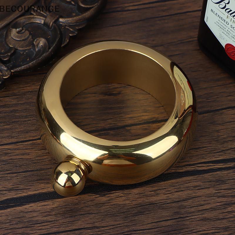 BEC 1 Peça 3.5oz De Aço Inoxidável Acessórios Para Bebidas Uísque Vodka Álcool Redondo Chique Hip Balão Pulseira Garrafa