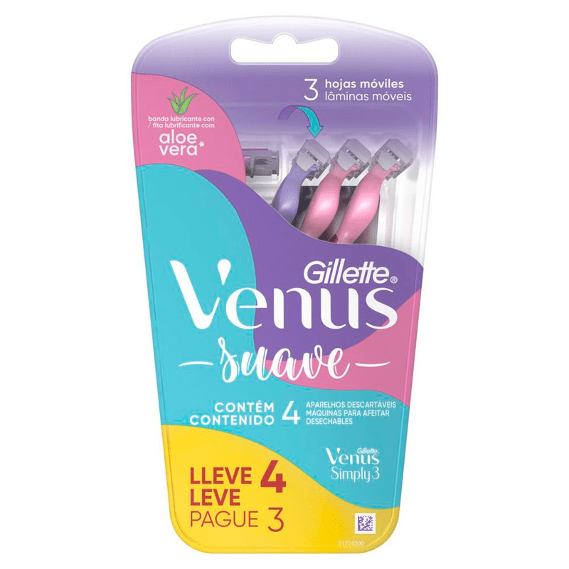 Aparelho De Depilar Gillette Vênus Suave Sensitive Leve 4 Pague 3