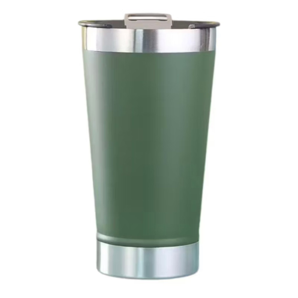 Personalizado - Copo Térmico Inox com TAMPA e ABRIDOR (473 ml) - Verde Militar em Oferta na Shopee