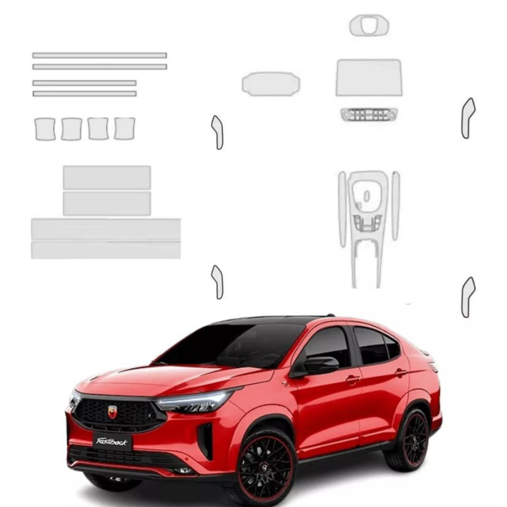 Película Protetora PPF Anti Risco Interna + concha+ quina porta fastback abarth  2022/2026