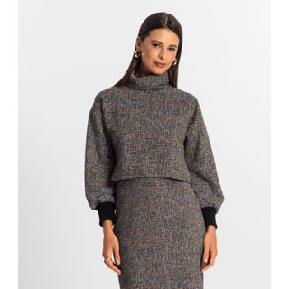 Moletom Cropped Feminino Rovitex Preto em Oferta na Shopee