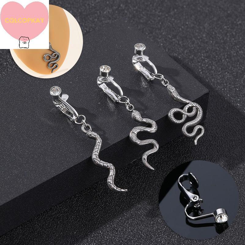 Falso Barriga Cobra Cristal Piercing Clipe No Umbigo Umbilical Pircing Cartilagem Brinco Corpo