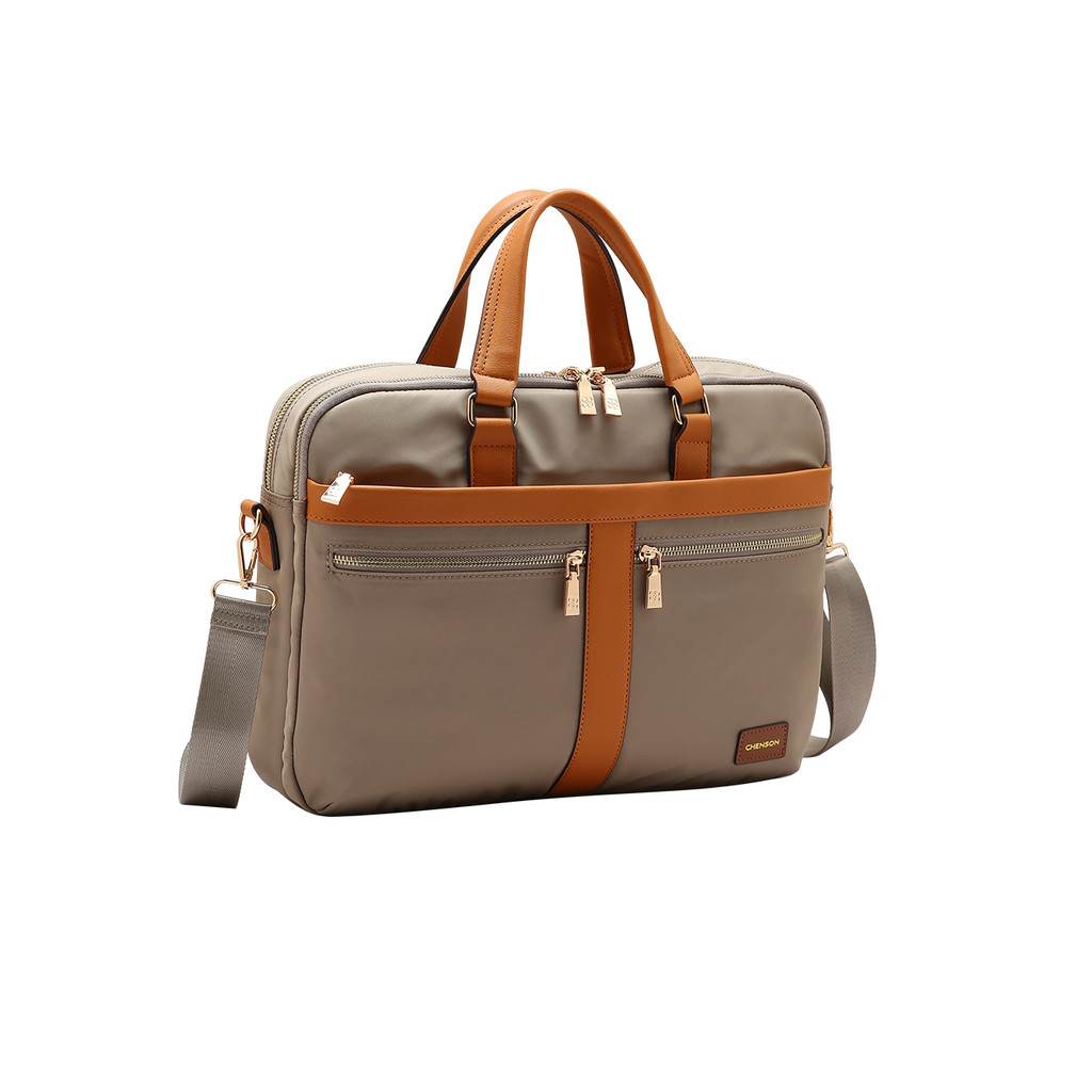 Pasta Executiva Feminina  Twill Nylon Notebook Natural