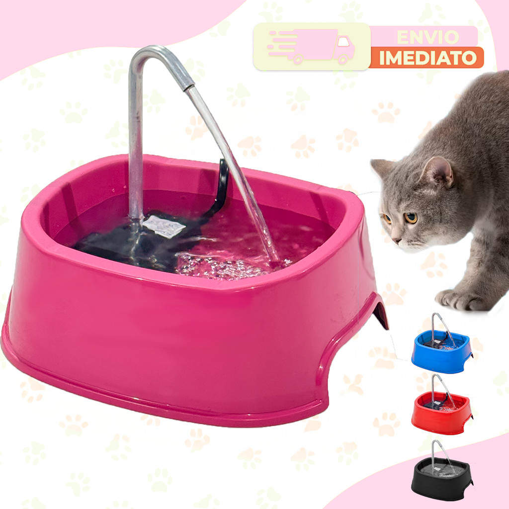 Fonte de água bebedouro automático para gatos e cães 1litro bivolt com carvão ativado