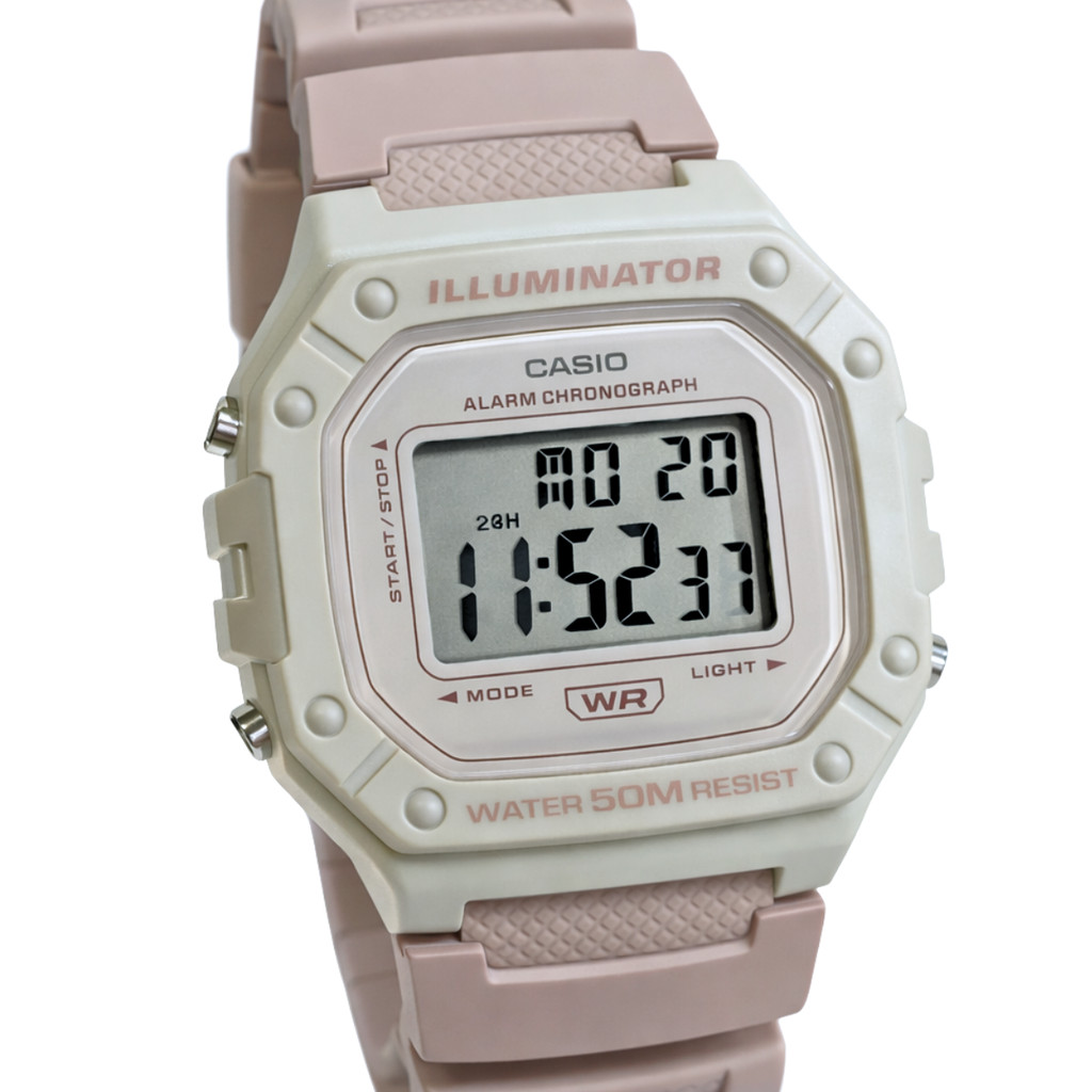 Relógio Casio Digital Esportivo Feminino Nude/Bege W-218HC-4A2VDF em Oferta na Shopee