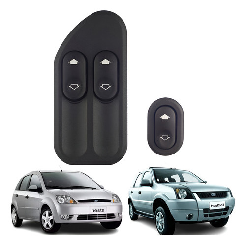 Imagem Par Botão Vidro Eletrico Fiesta Amazon Ecosport Dianteiro