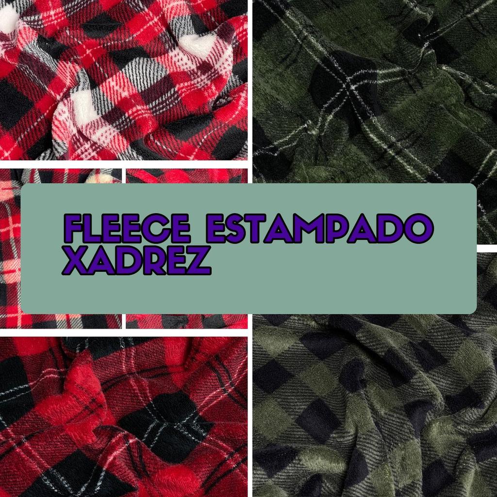 7 Metros Tecido Fleece Xadrez Estampado | Microsoft Xadrez | Manta, Quente e Macia (7m x 1.60m)